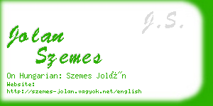 jolan szemes business card